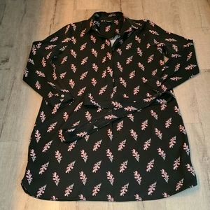 Ann Taylor long sleeve black dress with flowers